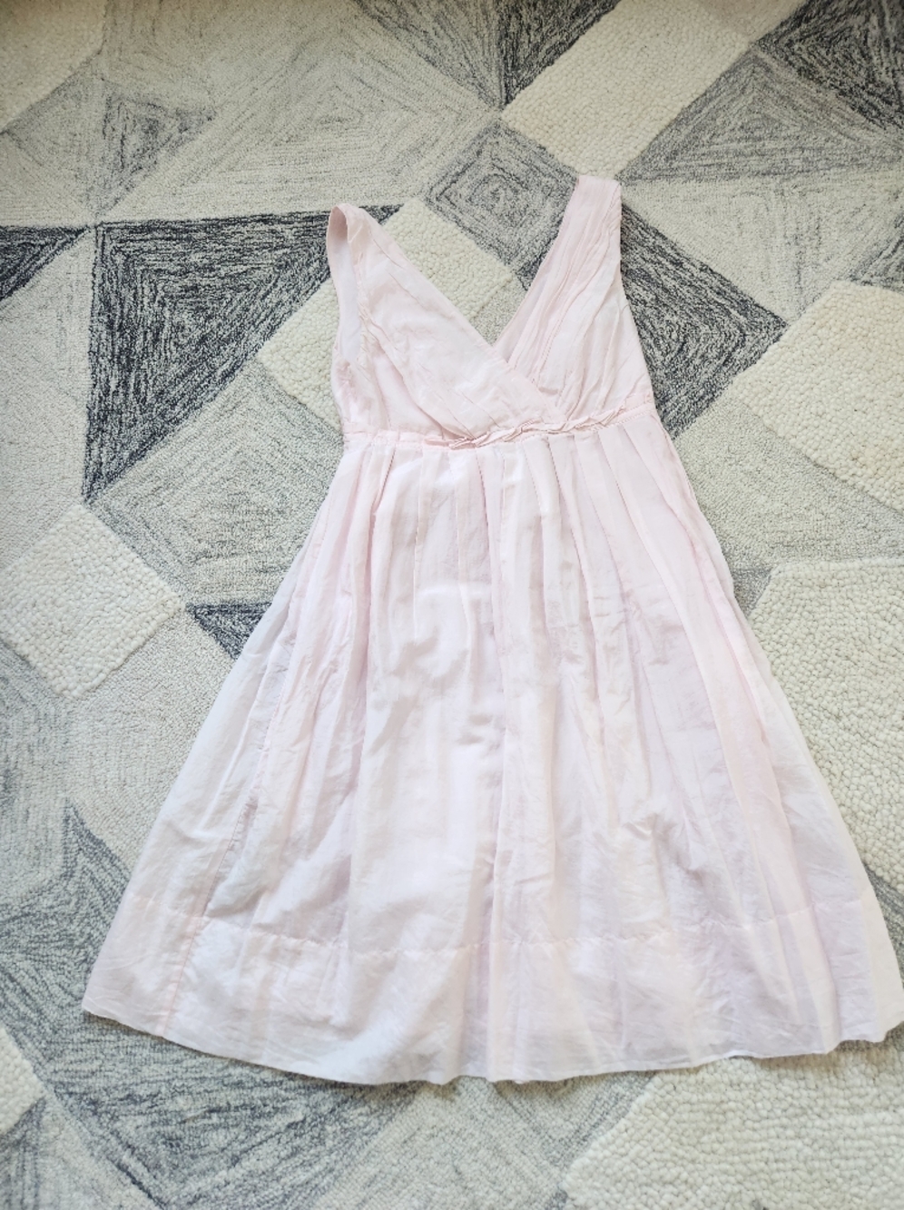 gap pink cotton midi dress with pockets 6